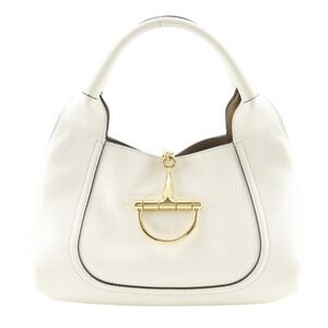 Gucci Soft Bit Small Handbag, Calfskin, White, A5 size, Magnetic closure, Wom...
